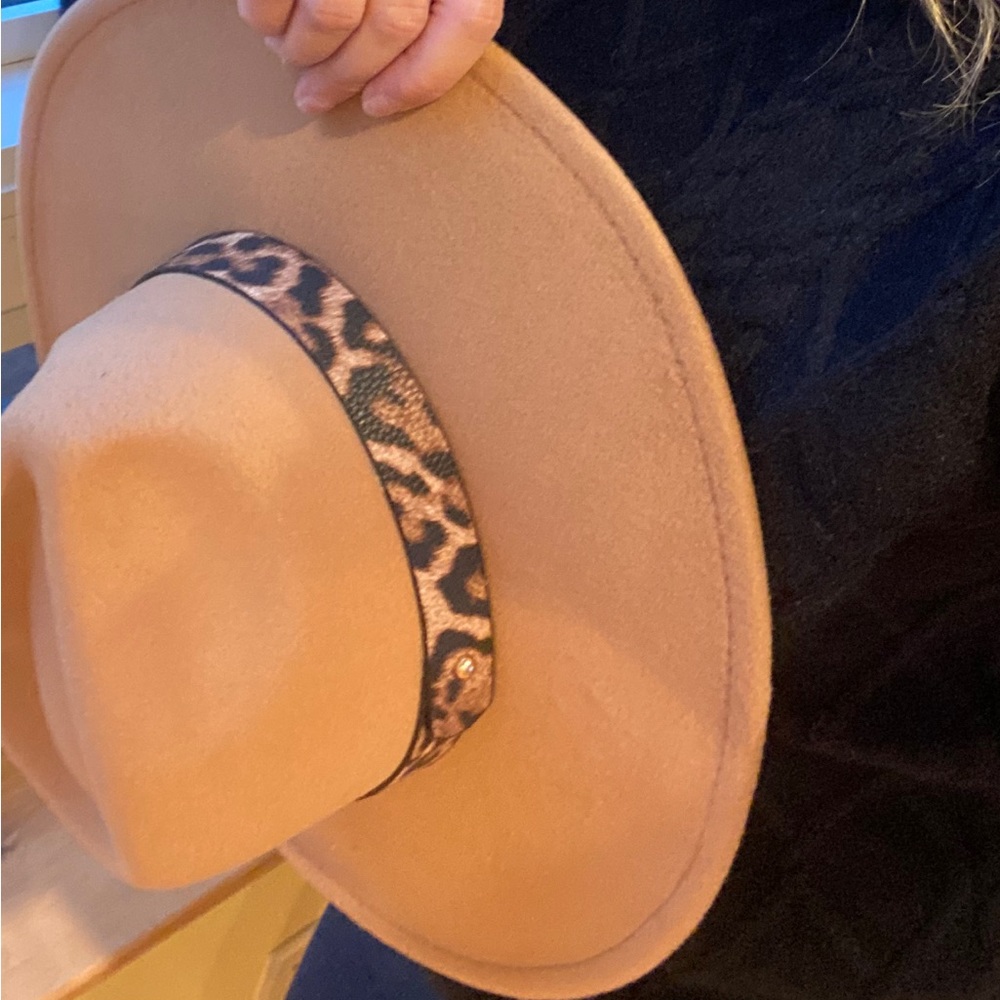 Gorgeous Camel leopard accent Hat